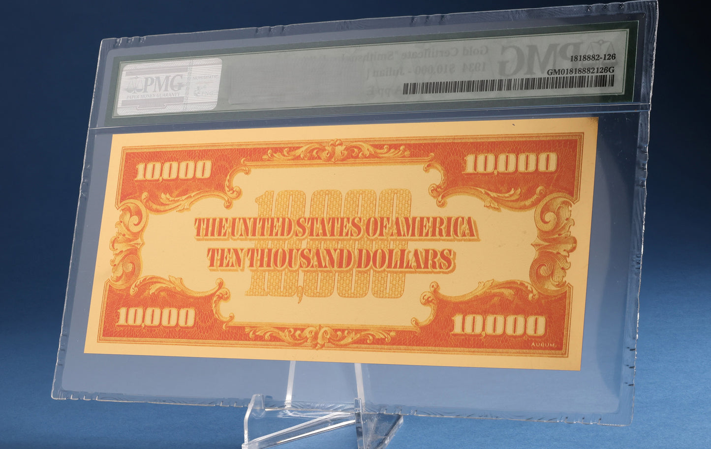 "1934" $10,000 Gold Certificate "Smithsonian Edition" Note PMG Gem Uncirculated
