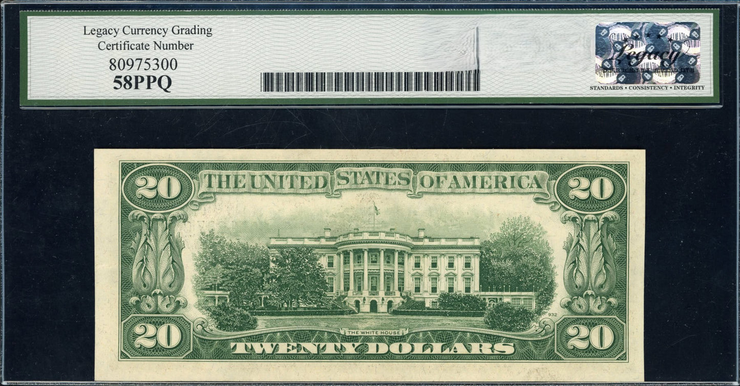 1950B $20 Federal Reserve Note Legacy Choice About New 58PPQ