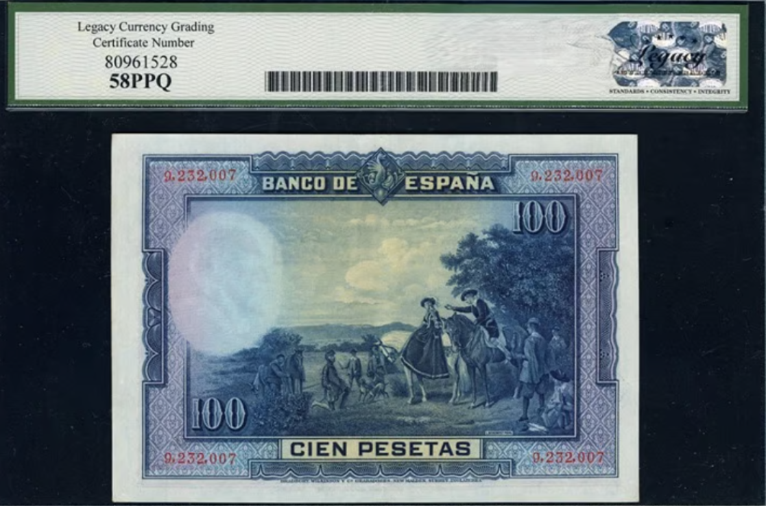 1928 100 Pesetas Banco de Espana Note Choice About New 58 PPQ