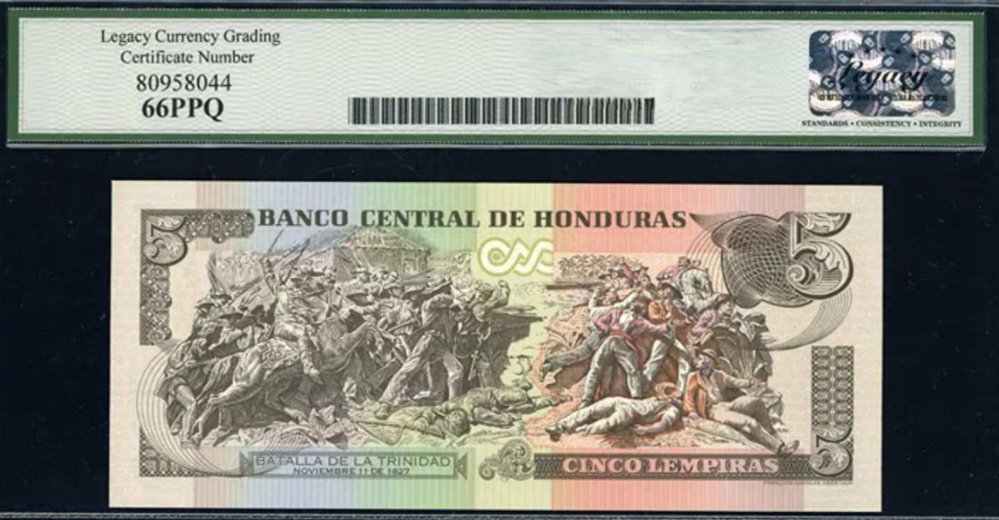 2006 5 Lempiras Banco Central de Honduras Note Legacy Gem New 66 PPQ