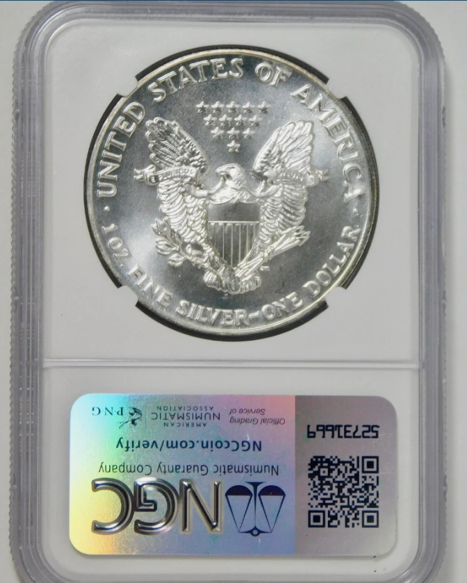 1990 American Eagle Silver Dollar High Grade! NGC Mint State 69
