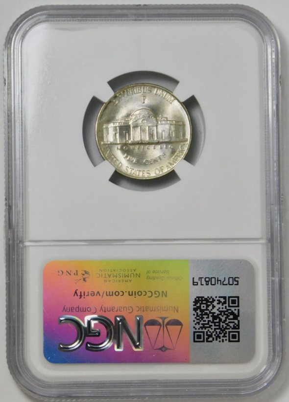 1943-P Jefferson Nickel HIGH GRADE! NGC MS-67+