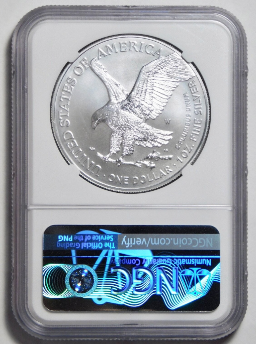 2022-W Burnished American Silver Eagle TOP GRADE! Mint State 70