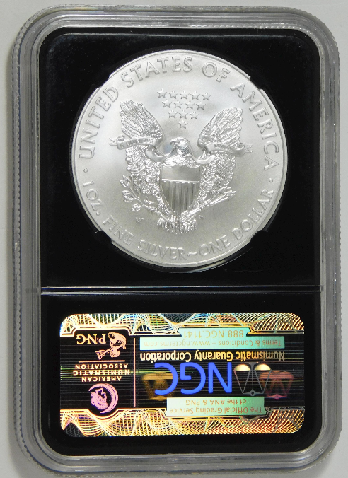 2012-W Burnished Silver Eagle Top Grade! NGC MS70 - Black Retro Holder!