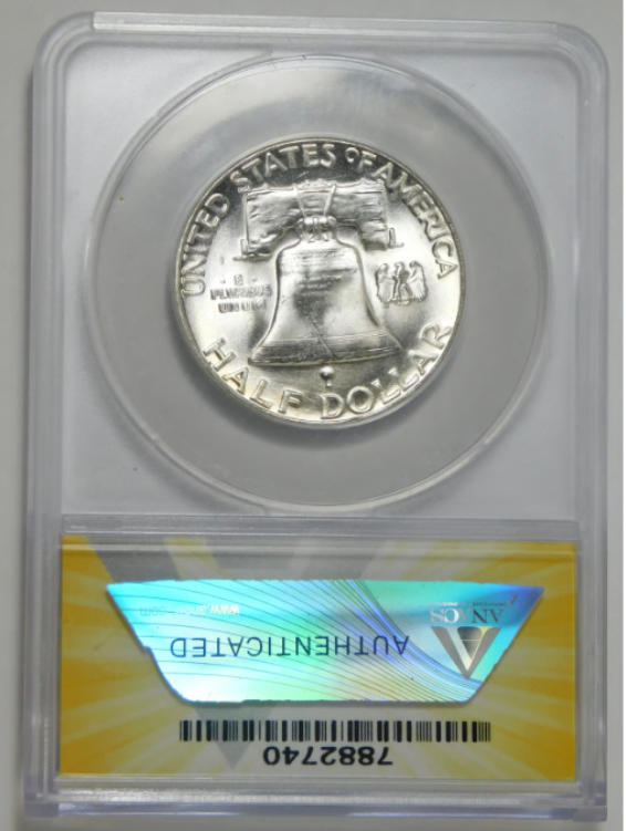1955 Silver Franklin Half Dollar "Bugs Bunny" ANACS MS-65 FBL
