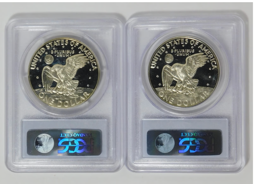 1972 & 1974 S Silver Eisenhower "Ike" Dollars. High Grade! PCGS PR-69 DCAM