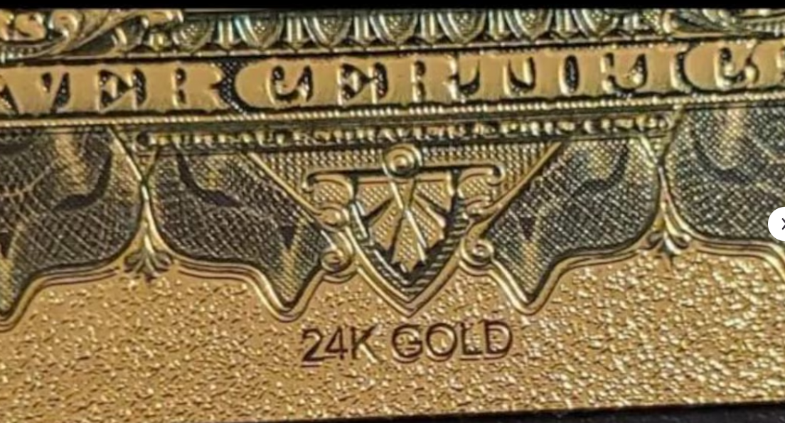 1879 Ten Dollars Refunding Lg. Certificate 24K Gold Foil Protective Holder/COA