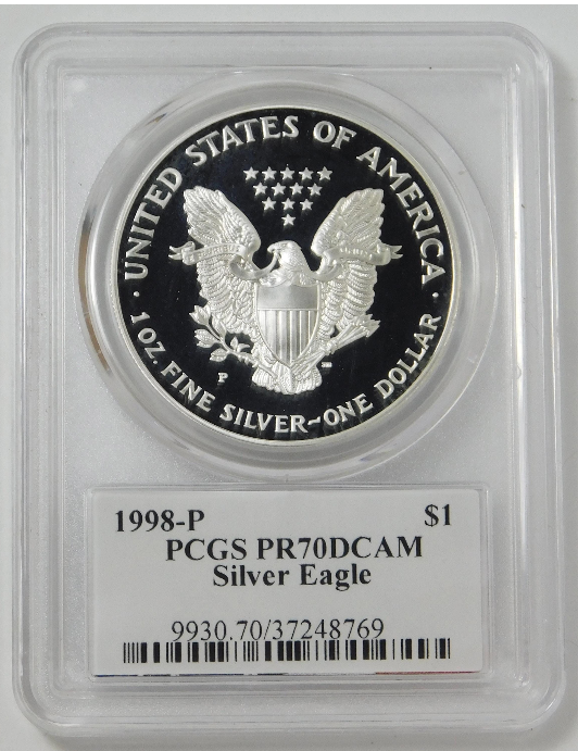 1998-P American Silver Eagle TOP GRADE! NGC PF-70 Ultra Cameo