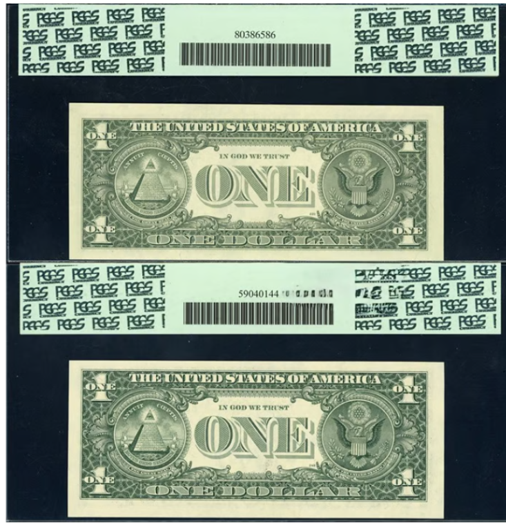 RARE 1988A & 1999 Fed. Res. Notes. Six of a Kind "Mirrored" Serial No Pair"
