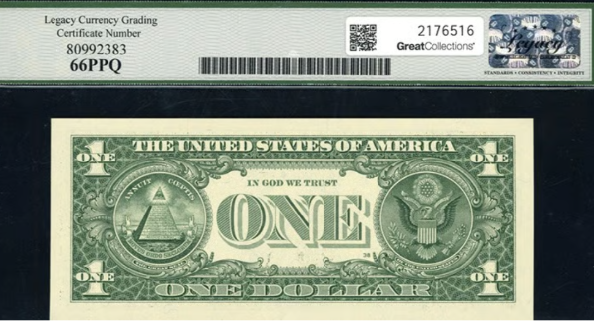 2017A $1 Federal Reserve Note *Broken Ladder Serial No* Legacy 66PPQ