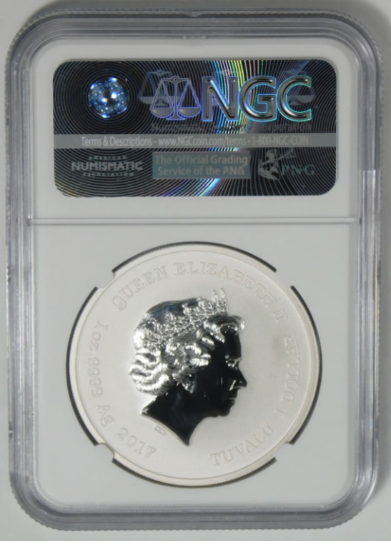 Tuvalu 2017 Silver Dollar Marvel "Spider-Man" NGC MS-70