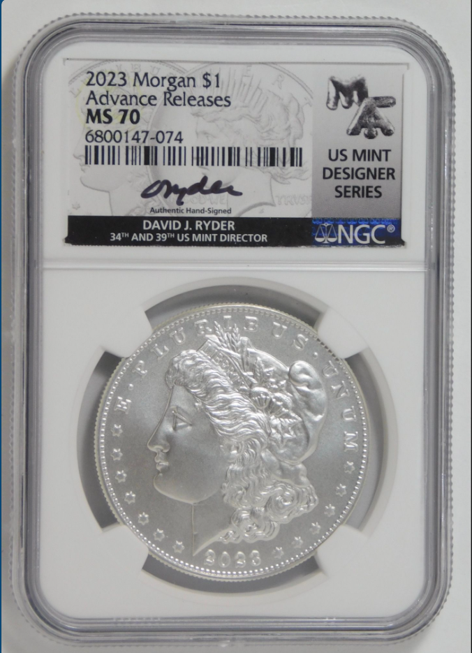 Morgan Silver Dollar Coin, Front and Back