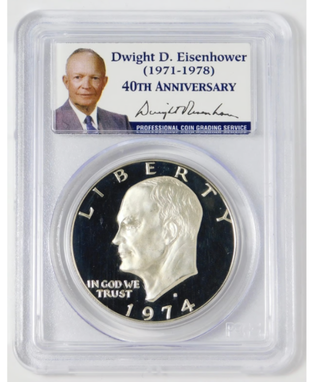 Eisenhower Dollar Coins, Front and Back