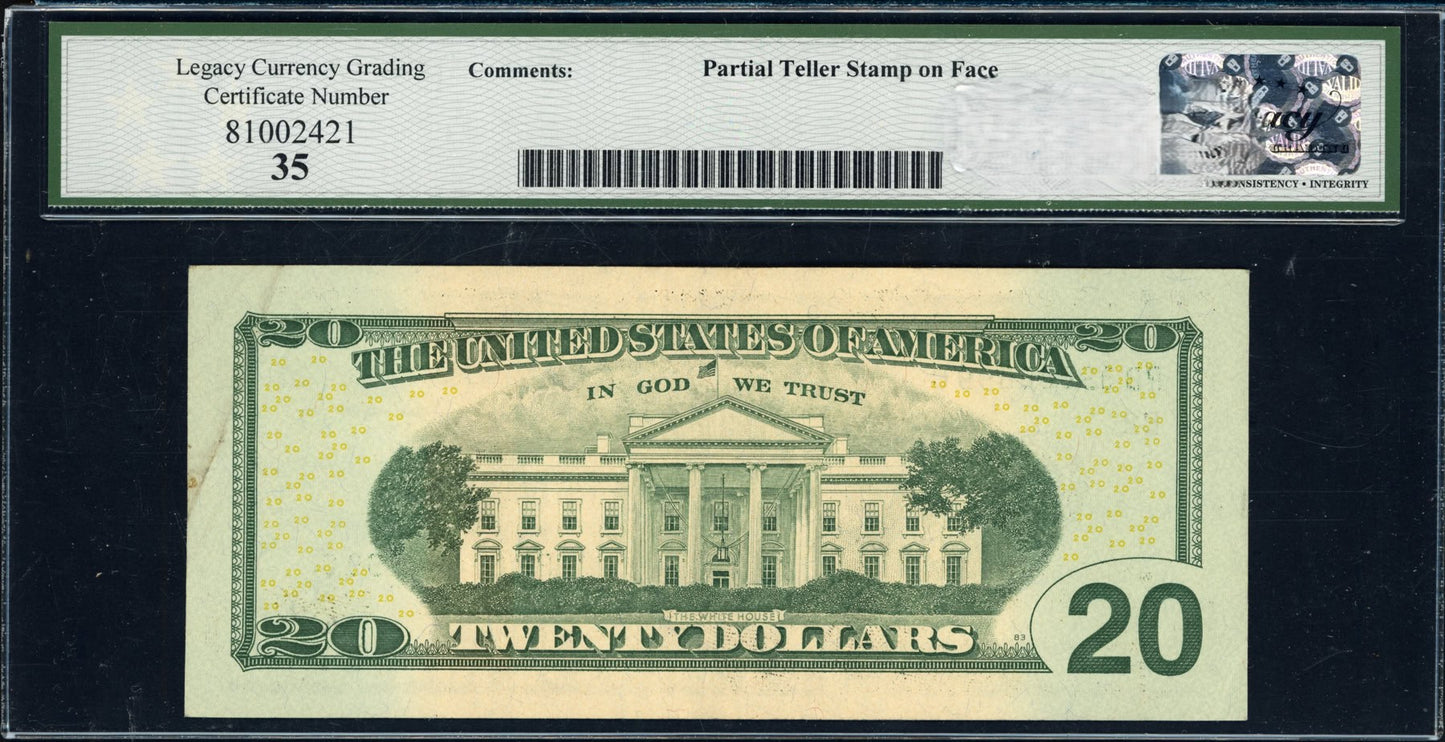 2017A Federal Reserve Note *Binary 8s and 9s Serial No's. Legacy Very Fine 35
