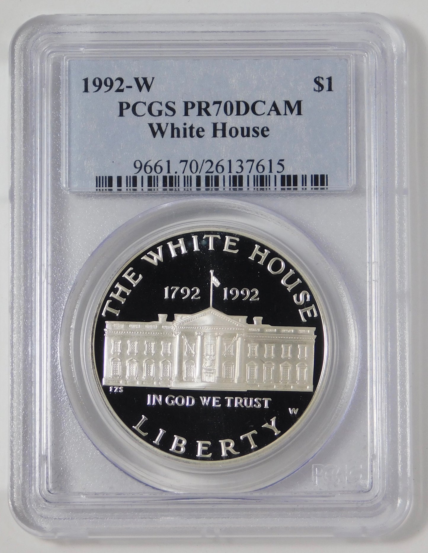 1992-W Commemorative "White House" Silver Dollar PCGS PR70DCAM