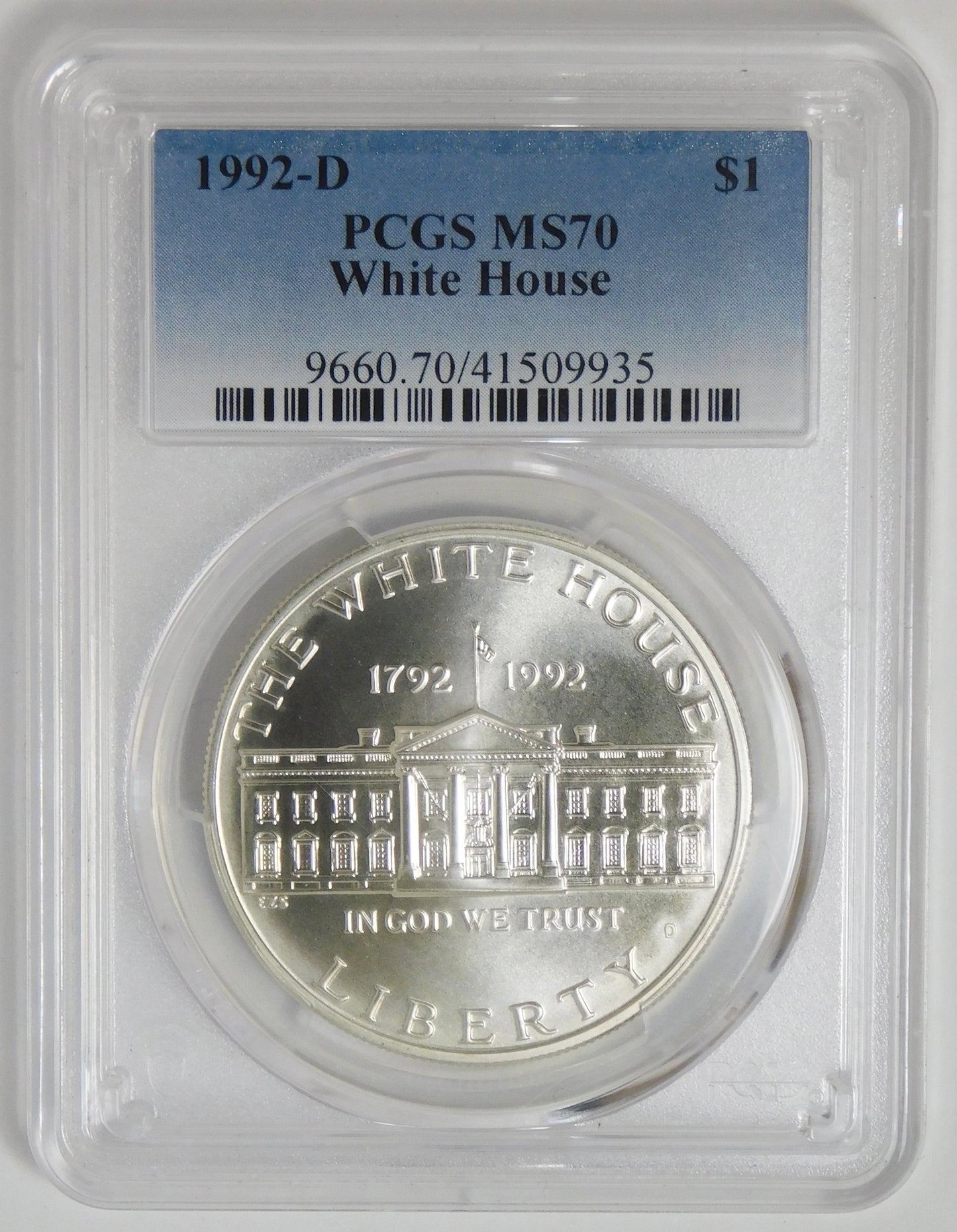 1992-D Commemorative "White House" Silver Dollar MS70 PCGS