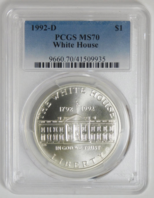 1992-D Commemorative "White House" Silver Dollar MS70 PCGS