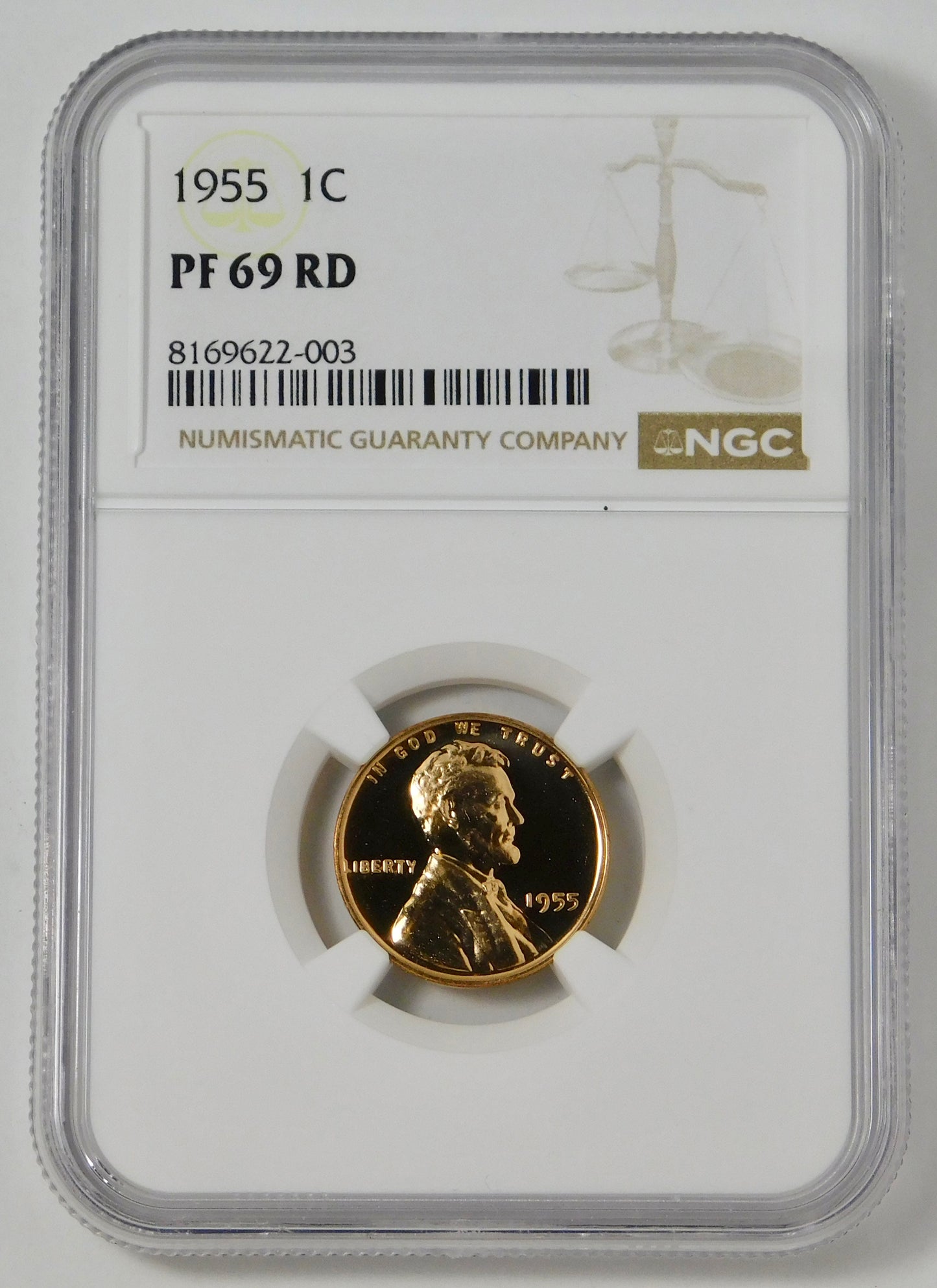 1955 Lincoln Cent BIG GRADE/LOW POP. NGC Gem Proof 69