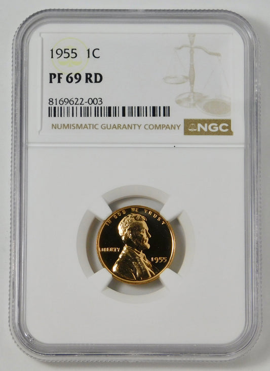 1955 Lincoln Cent BIG GRADE/LOW POP. NGC Gem Proof 69