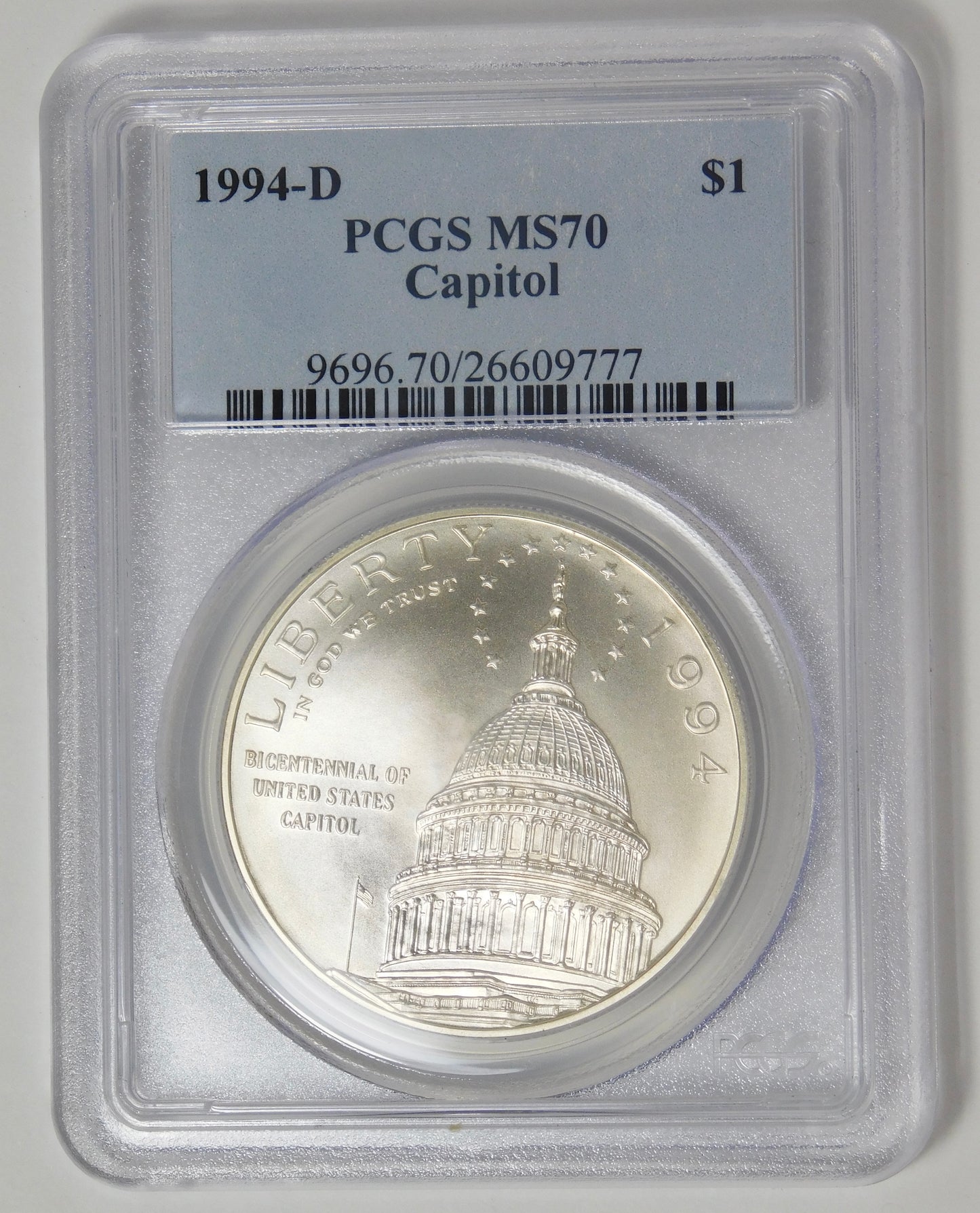 1994-D Commemorative "Capitol Bicentennial" Silver Dollar NGC MS70