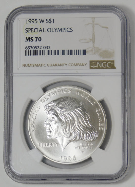 1995-W Commemorative "Special Olympics" Silver Dollar NGC MS70