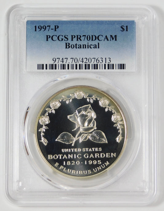 1997-P Commemorative "Botanic Garden" Silver Dollar TOP GRADE! PCGS PR70 DCAM