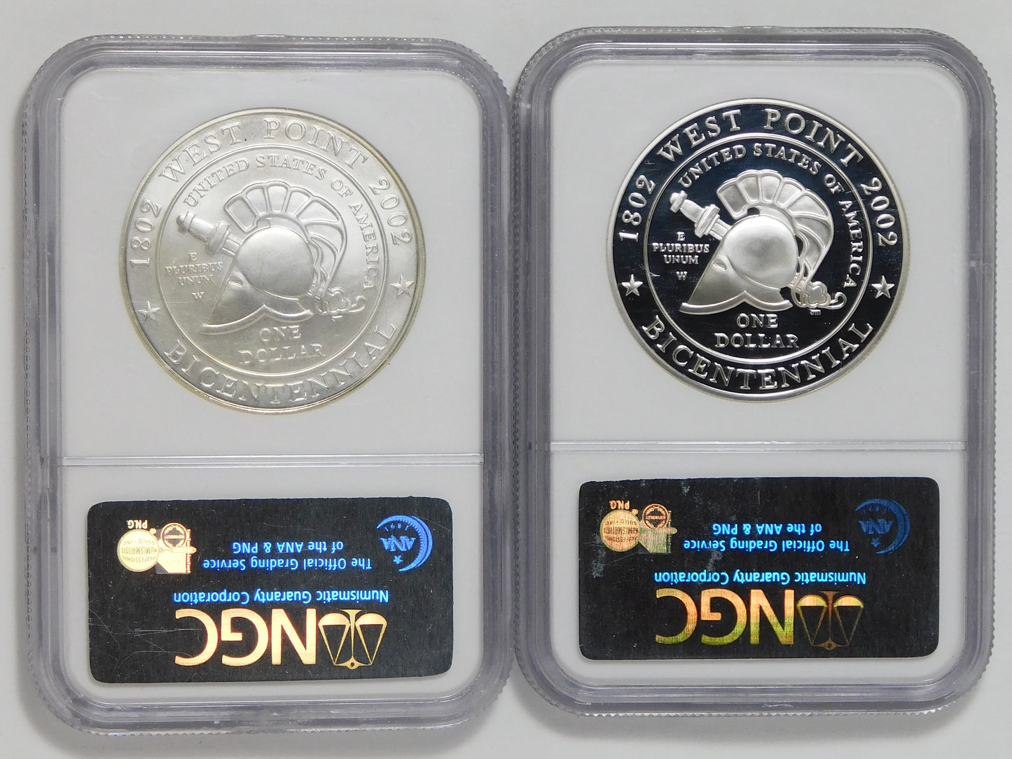 2002 W Commemorative "West Point" Silver Dollar NGC MS-70 & PF-70 Ultra Cameo