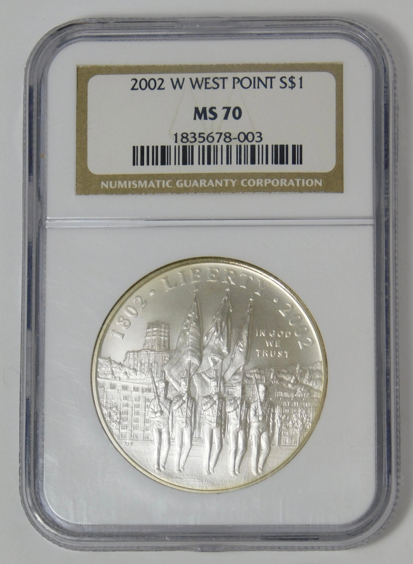 2002 W Commemorative "West Point" Silver Dollar NGC MS-70 & PF-70 Ultra Cameo
