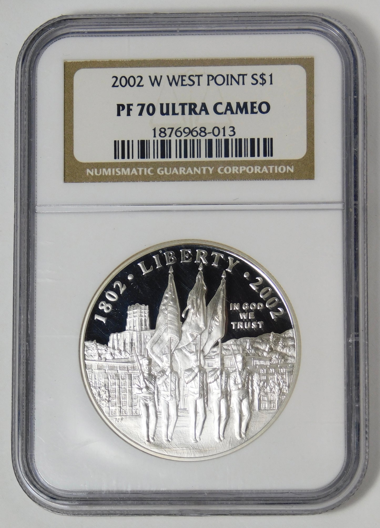 2002 W Commemorative "West Point" Silver Dollar NGC MS-70 & PF-70 Ultra Cameo