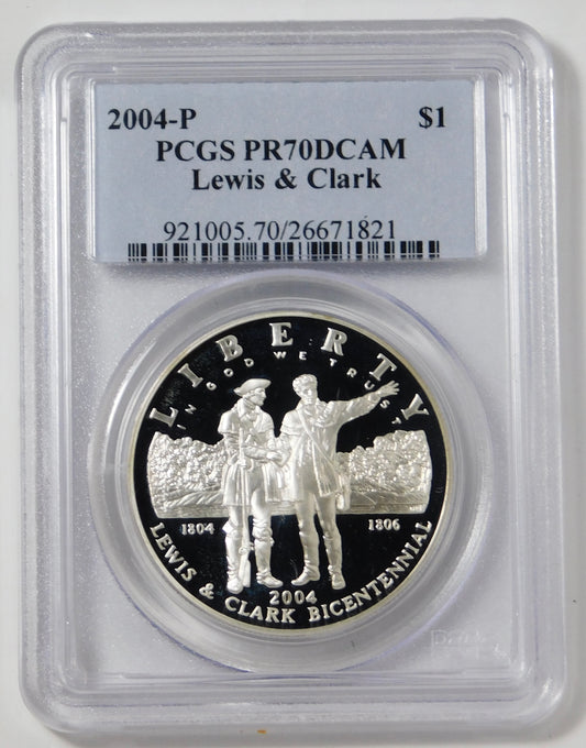 2004 P Commemorative "Lewis & Clark' Silver Dollar TOP GRADE! PCGS PR70DCAM