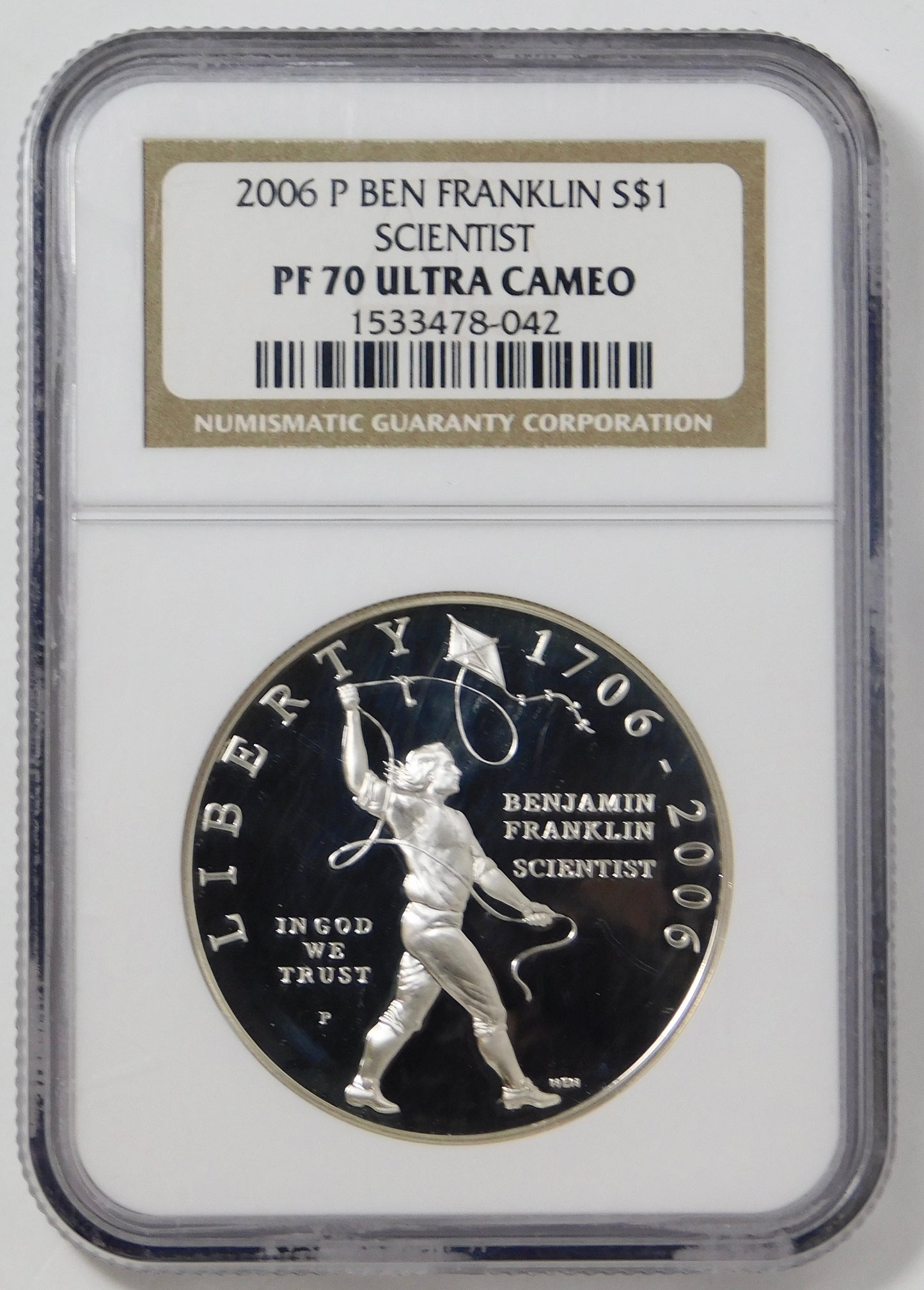 2006 P Commemorative "Franklin-Scientist" Silver Dollar Top Grade! NGC PF70 UC