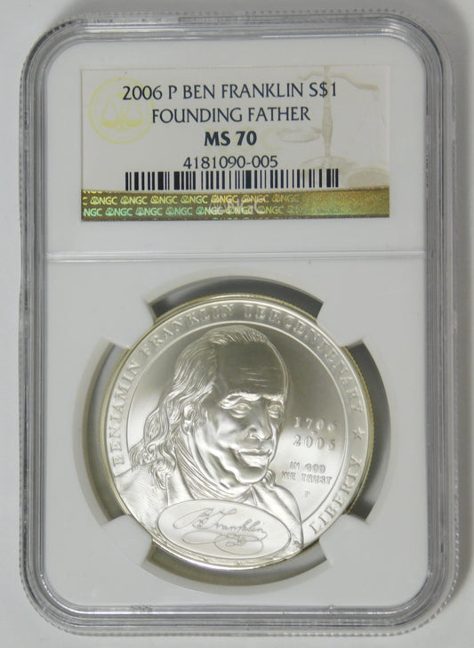 2006 P Commemorative "Franklin-Founding Father" Silver Dollar NGC MS-70