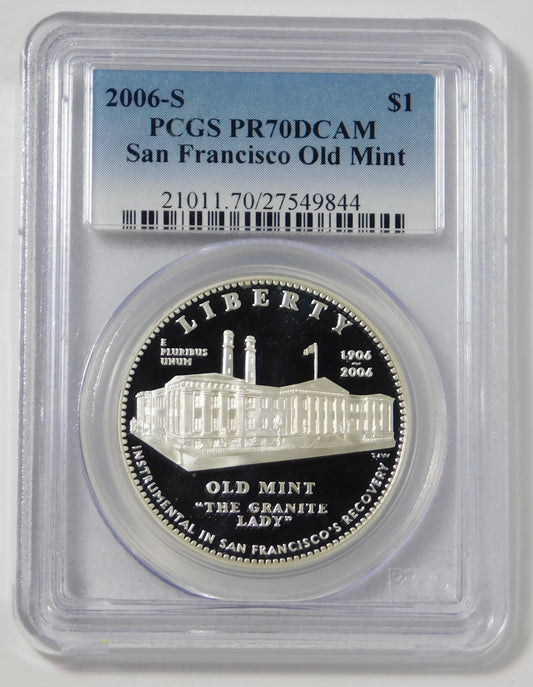 2006 S Commemorative S.F. Old Mint Silver Dollar Top Grade! PCGS PR70 DCAM