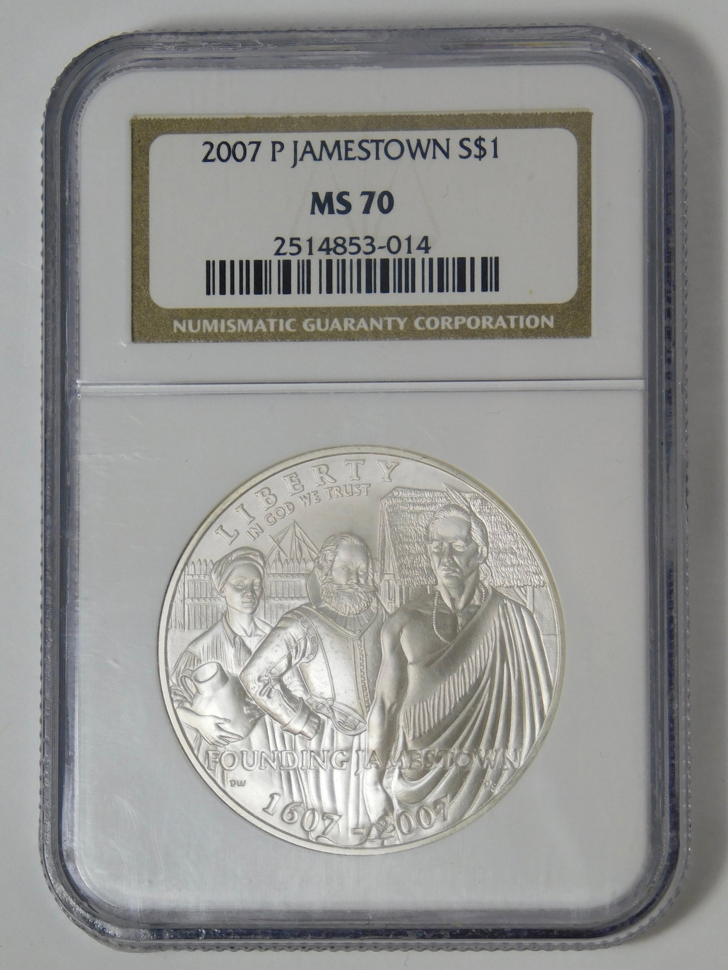 2007 P Commemorative "Jamestown" Silver Dollar Top Grade! NGC MS70