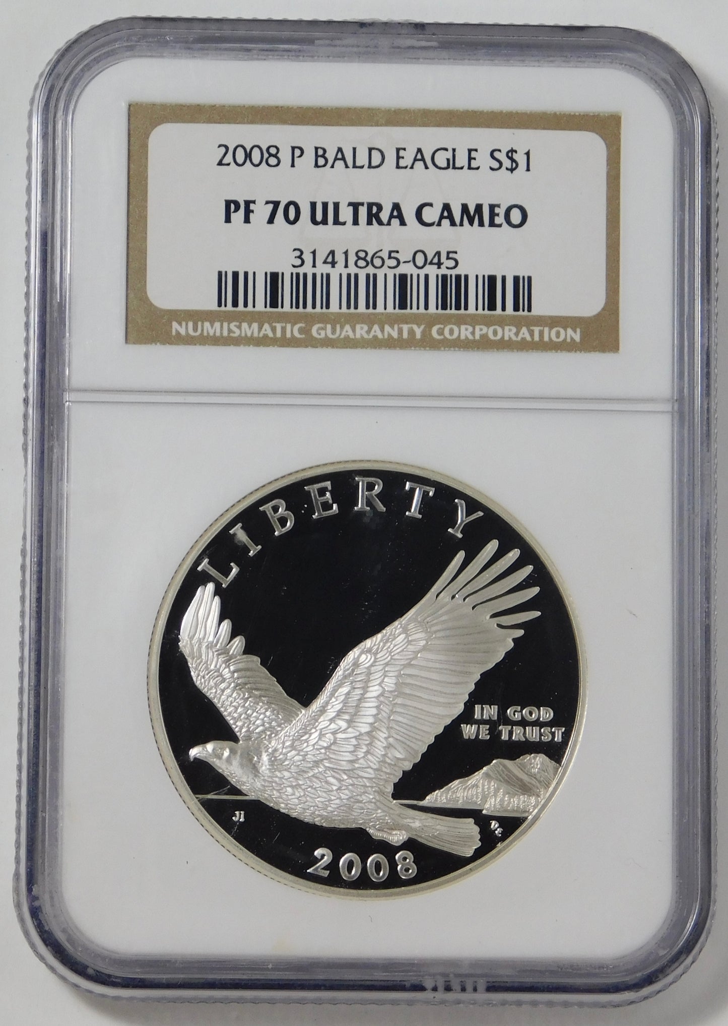 2008 P Commemorative "Bald Eagle' Silver Dollar TOP GRADE! NGC PF70 UC