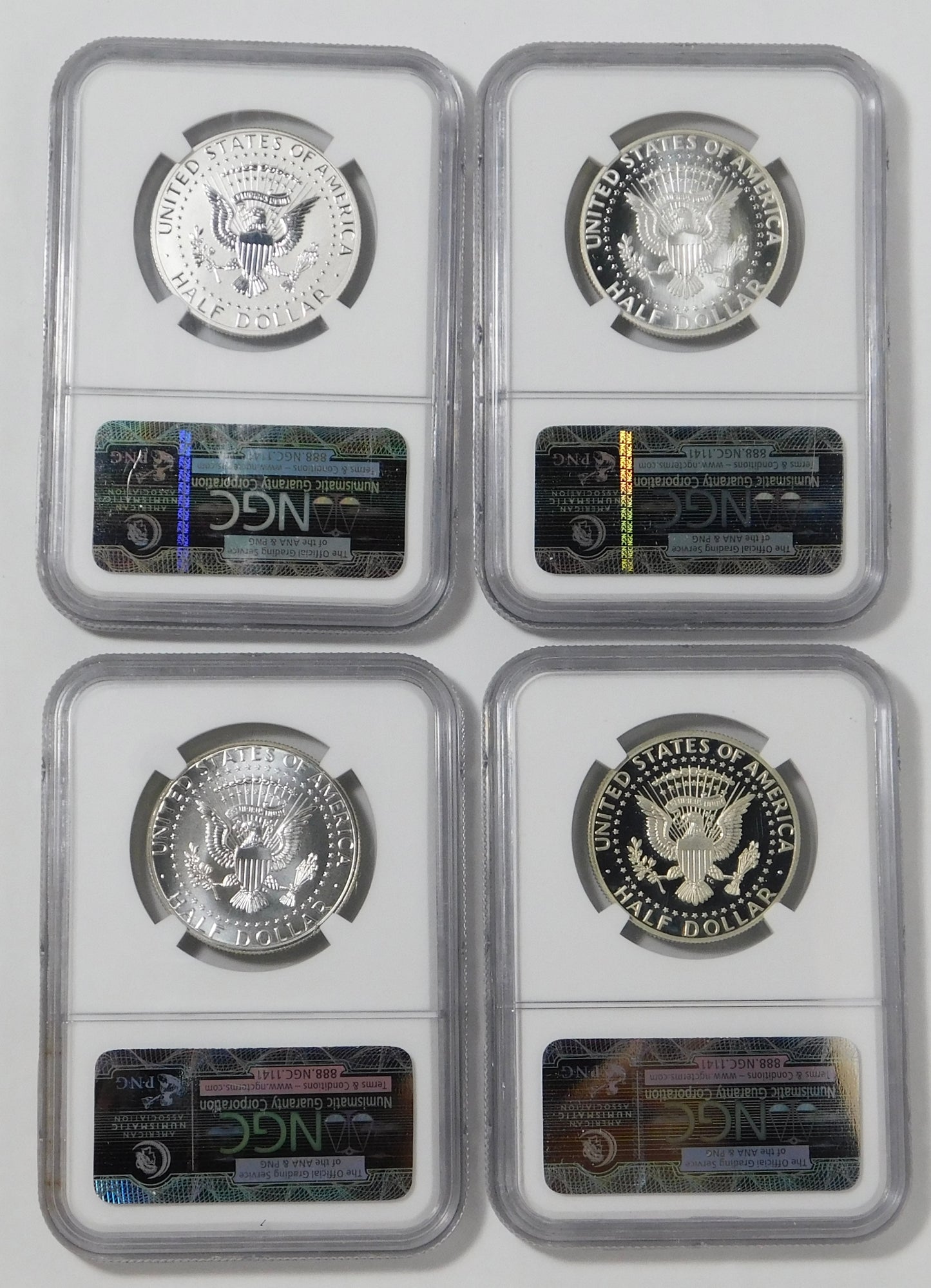 2014 Kennedy High Relief Silver Half Dollar Set 50th Anniversary! NGC SP69/SP69 PL/Proof-69 (4 Coins)