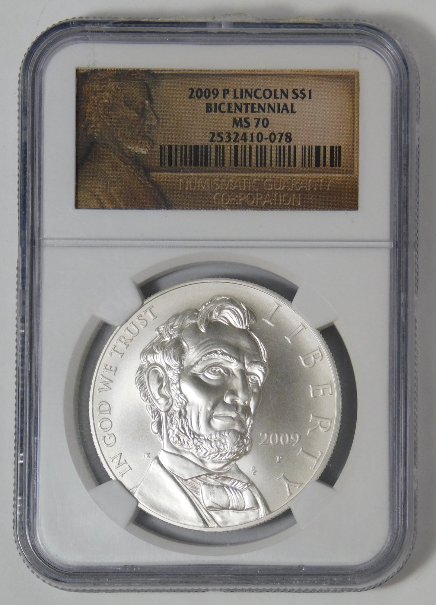 2009 P Commemorative "Lincoln Bicentennial" Silver Dollar NGC MS-70