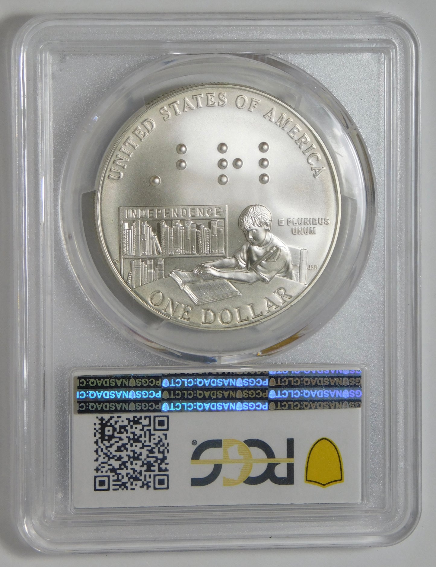 2009 P Commemorative "Louis Braille" Silver Dollar PCGS MS-70