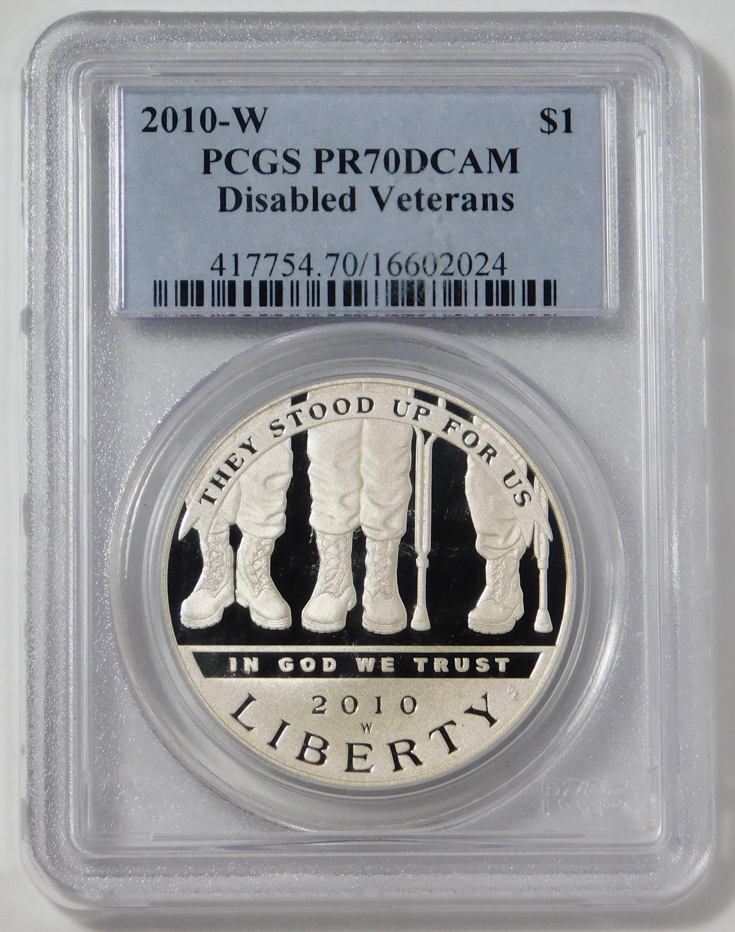 2010 W Commemorative "Disabled Veterans" Silver Dollar PCGS PR70 DCAM
