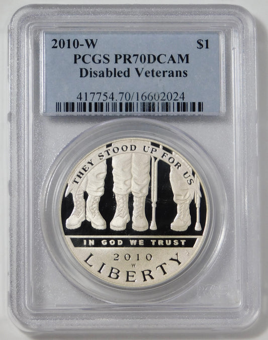2010 W Commemorative "Disabled Veterans" Silver Dollar PCGS PR70 DCAM