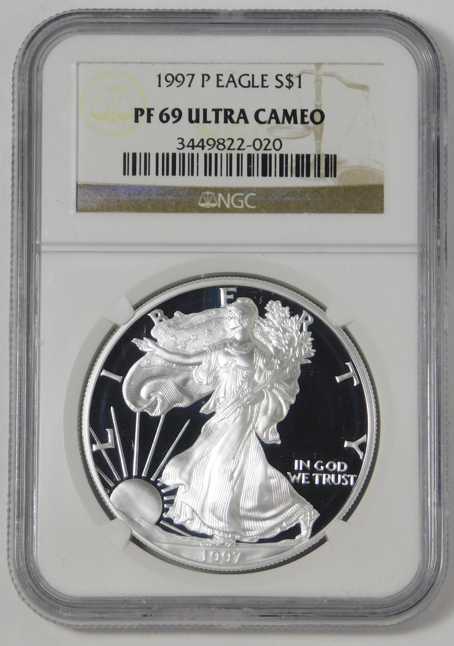 1997-P Silver American Eagle EARLY YEAR! NGC Proof-69 Ultra Cameo