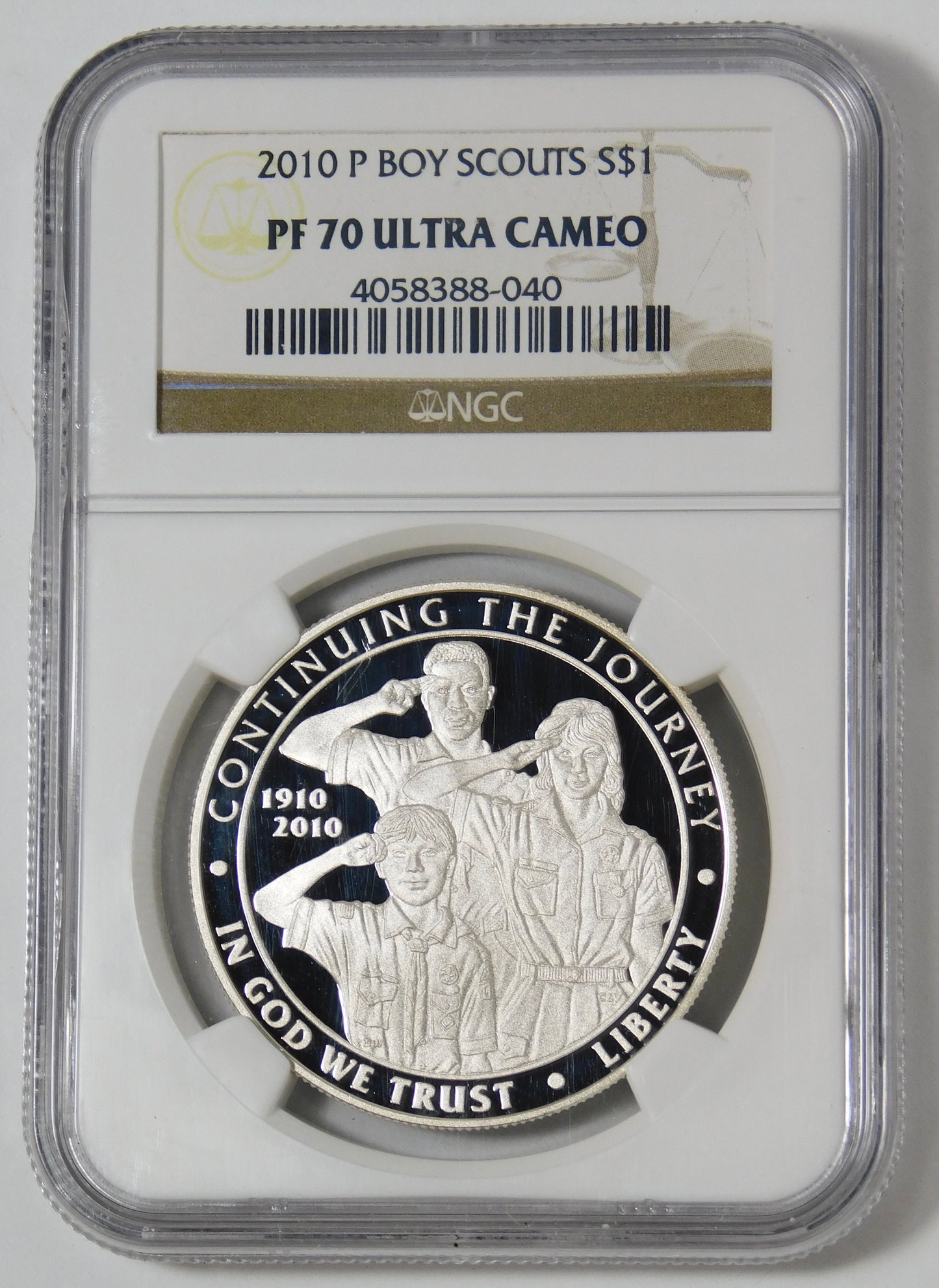 2010 P Commemorative "Boy Scouts" Silver Dollar NGC PF70 UC