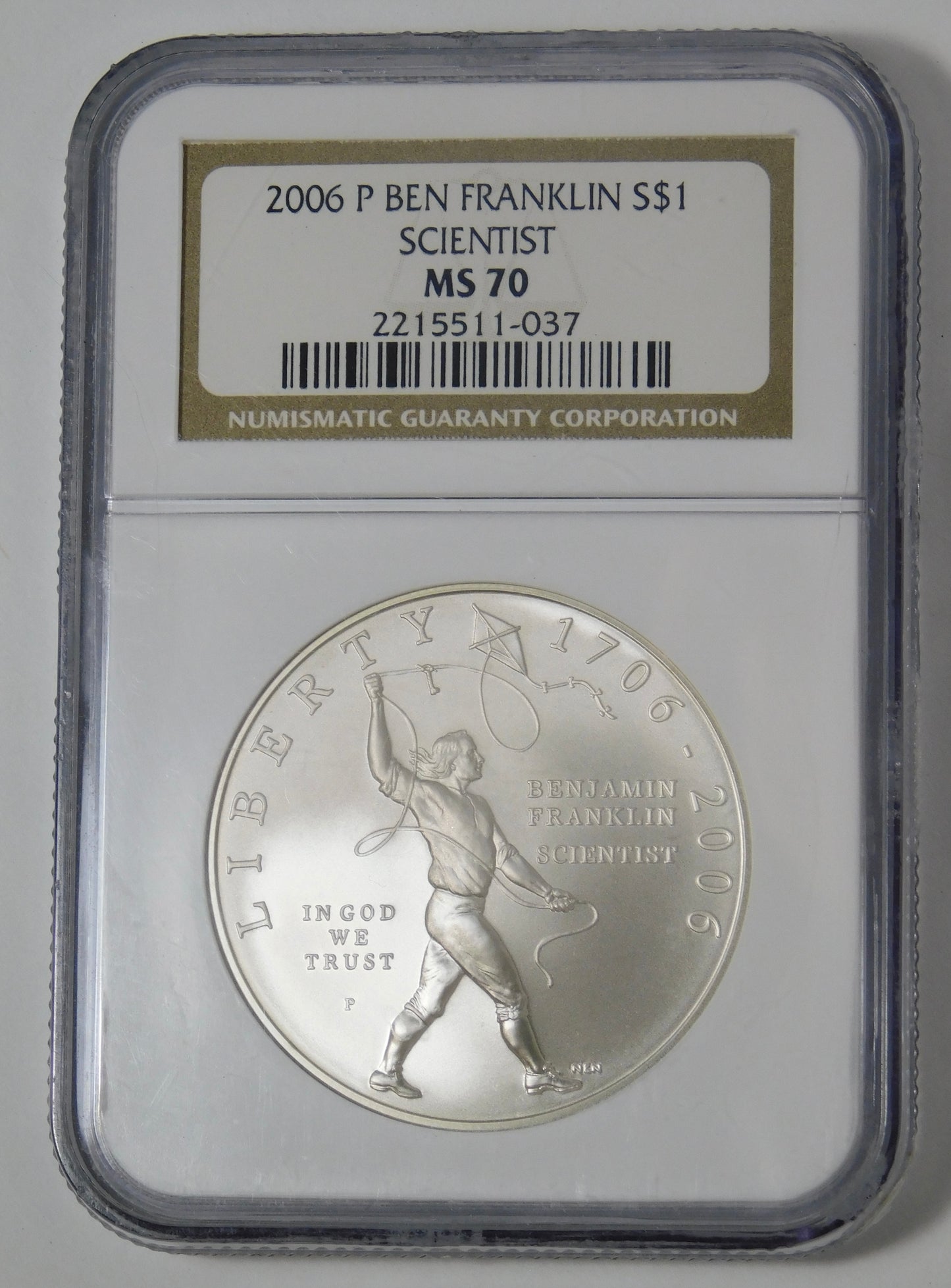 2006 P Commemorative "Franklin-Scientist" Silver Dollar Top Grade! NGC MS70
