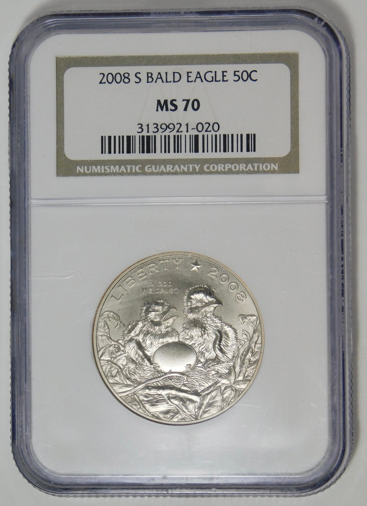 2008 S Commemorative "Bald Eagle" Half Dollar Top Grade! NGC MS-70
