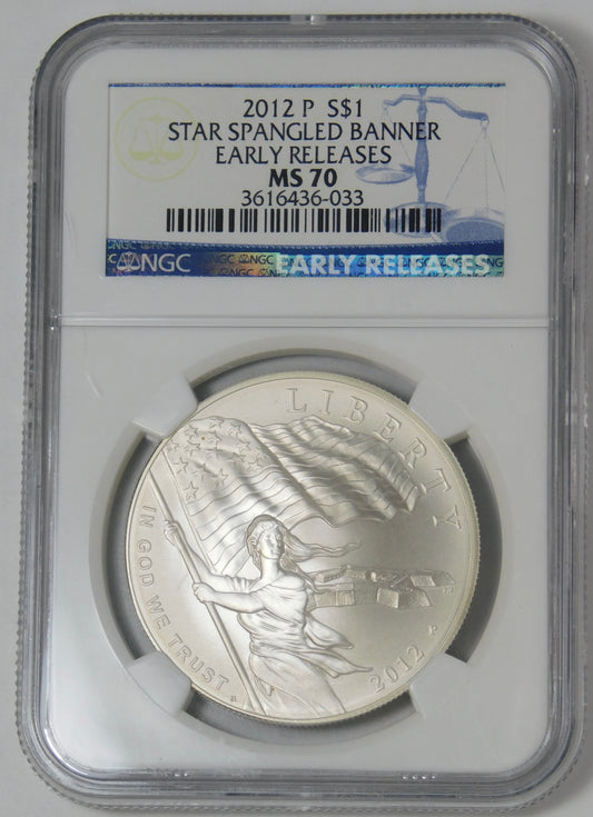 2012-P Commemorative "Star-Spangled Banner' Silver Dollar NGC MS70