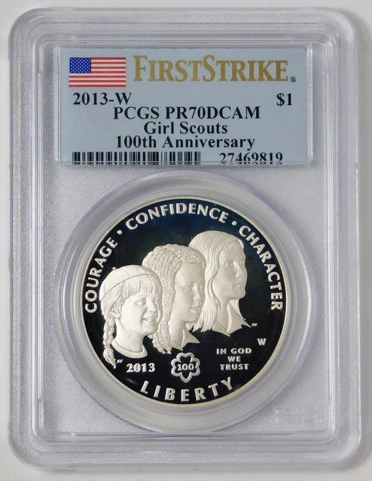 2013-W Commemorative "Girl Scouts" Silver Dollar TOP GRADE! PCGS PR-70DCAM
