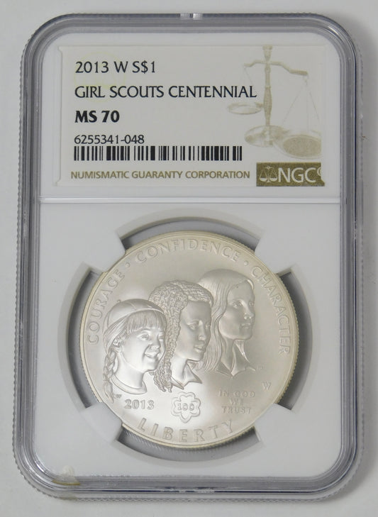 2013-W Commemorative "Girl Scouts Centennial" Silver Dollar NGC MS-70