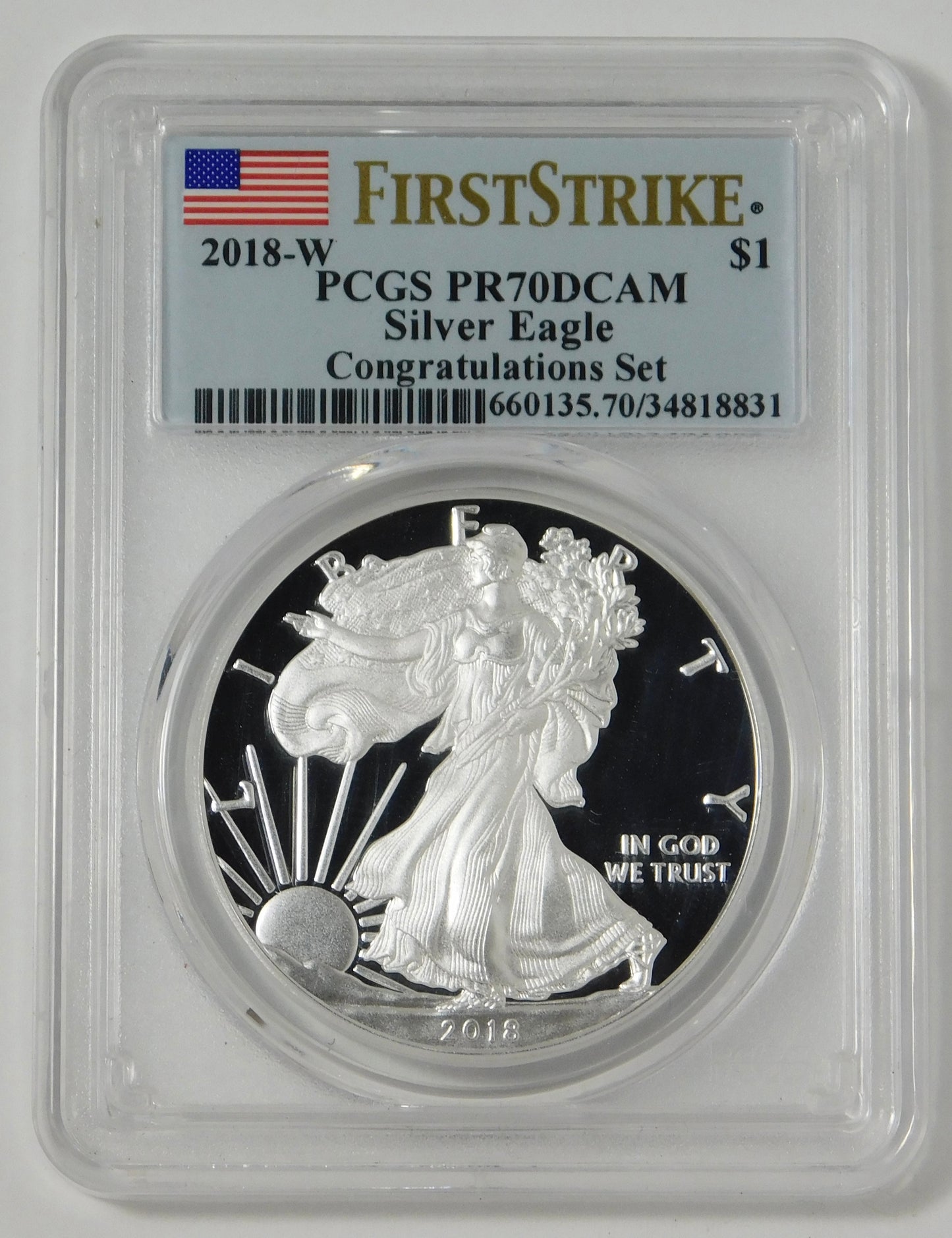 2018-W Silver Eagle "Congratulation Set" First Strike PCGS PR70DCAM