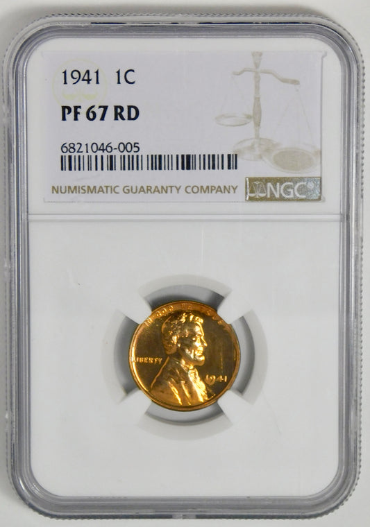 1941 Lincoln Wheat Cent RARE! NGC Proof PF-67RD