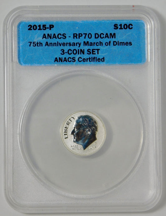 2015-P Roosevelt Dime Silver Reverse Proof ANACS Proof-70 DCAM